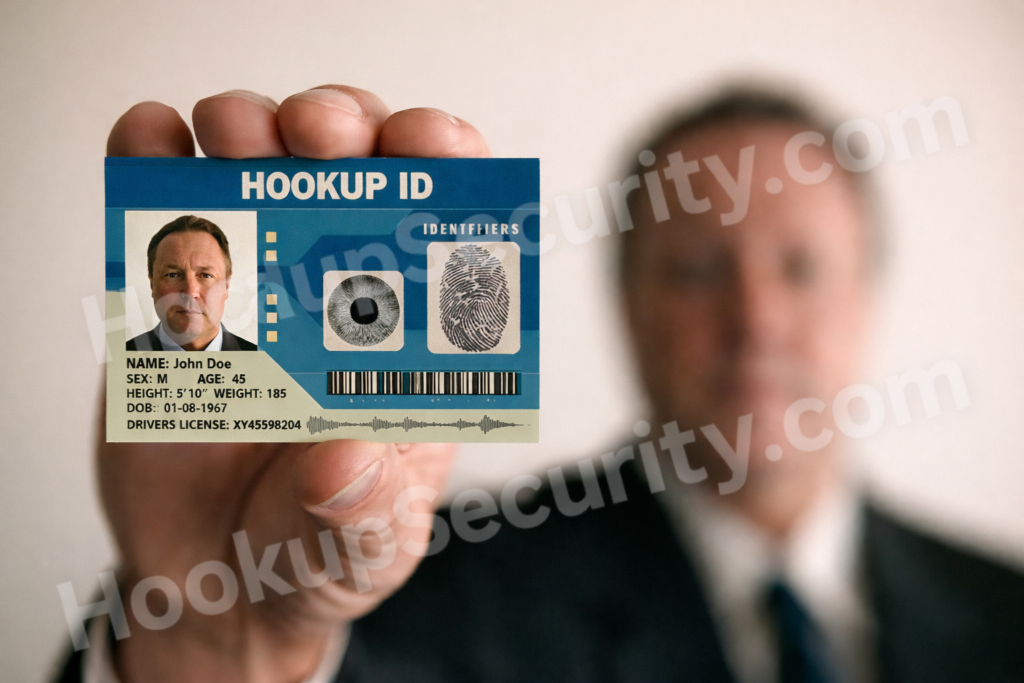 man holding a hookup id